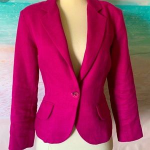 Olivia Moon Hot Pink Cropped Blazer Jacket